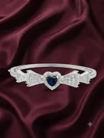 Celeste Sapphire Heart Bow Cuff