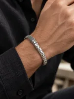 Silver Mesh Luxe Men’s Bracelet