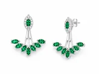 Emerald Leaf Drop Earrings