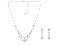 Regal Crystal Cascade Necklace Set