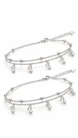Silver Double-Layer Musical Note Anklet