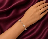 Crystal Floral Charm Bracelet