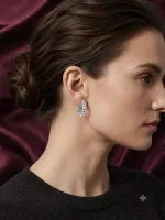Emerald Splash Silver Hoops