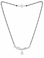 Elegant Teardrop Curve 925 Sterling Silver Mangalsutra