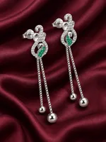 Silver Emerald Cascade Earring
