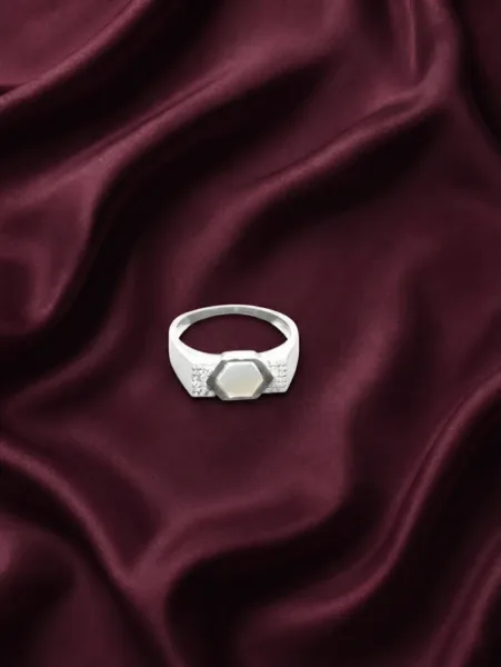 Celestial Hexagon Signet Ring