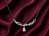 Elegant Teardrop Curve 925 Sterling Silver Mangalsutra