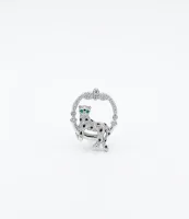 Diamond Panther Circle Collar Brooch