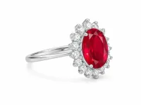 Red Oval Stone Ring