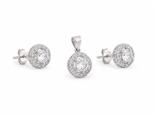Classic Round Pendant & Earring Set