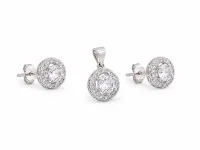 Classic Round Pendant & Earring Set