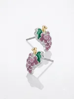 Grape Bunch Enamel Stud Earrings (Kids/Toddler Edition)