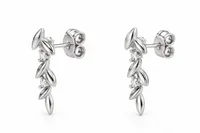 Silver Botanical Drop Earring