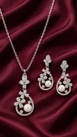 Silver Floral Pearl sets