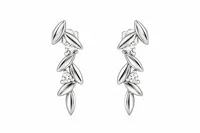 Silver Botanical Drop Earring