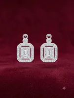 Emerald-Cut Illusion Diamond Stud Earrings