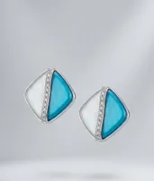 Azure Horizon Rhombus Stud Earrings