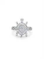 Silver Shell Turtle Ring