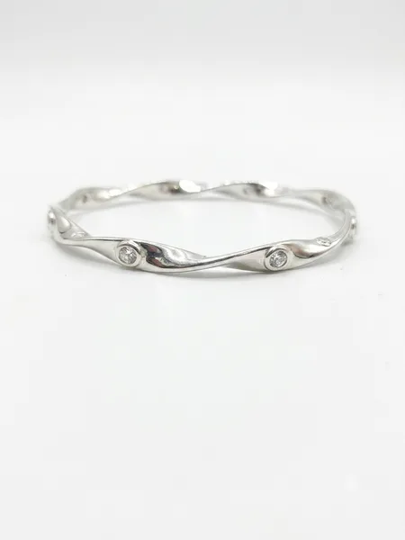 Twisted Silver Bangle