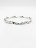 Twisted Silver Bangle