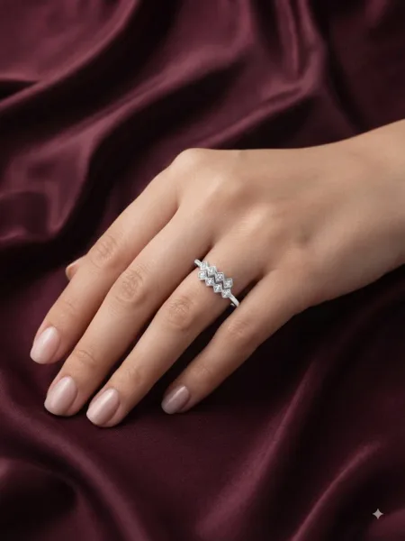 Celestial Chevron Cascade Ring