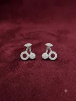 Sparkling Cherry Diamond Stud Earrings