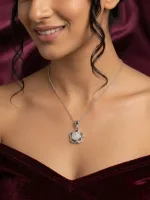 Silver Flower Pave Pendant