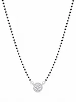 Radiant Round Solitaire 925 Sterling Silver Mangalsutra