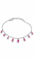 Pink Teardrop Stone Dangle Anklet