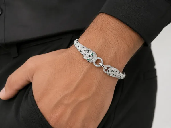 Panther CZ Silver Bracelet