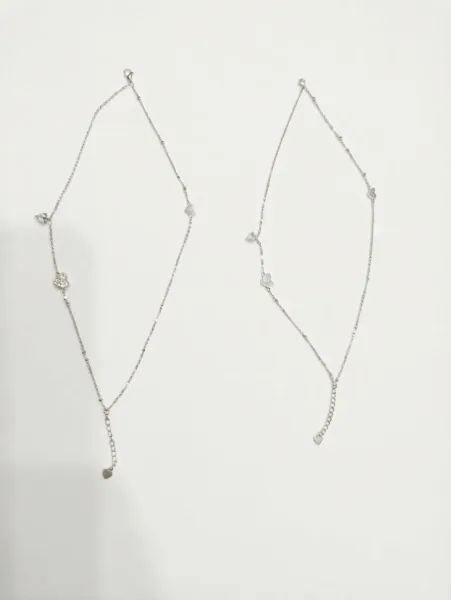 Heartbeat Silver Anklets