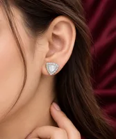 Silver Opal Triangle Earring