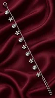 Silver Crystal Charm Anklet