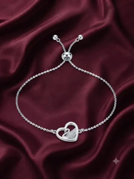 Celeste Swan Heart Bracelet
