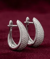 Pavé Diamond Tapered Huggie Hoop Earrings