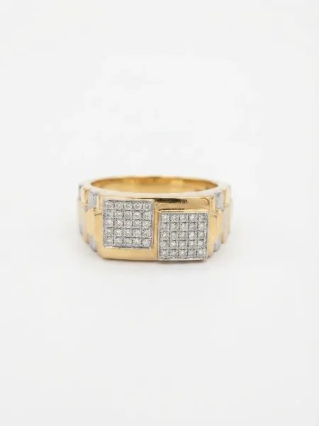 Silver & Gold Dual-Tone Band Ring