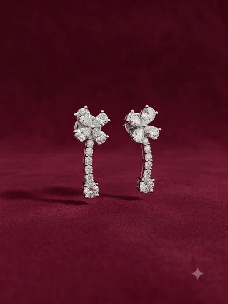 Four-Leaf Clover Diamond Drop Earrings
