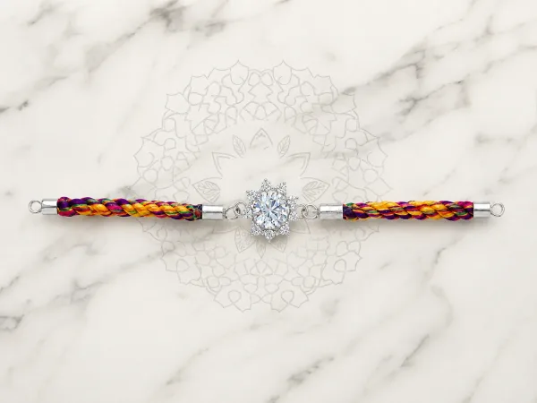 Rainbow Crystal 925 Sterling Silver Rakhi