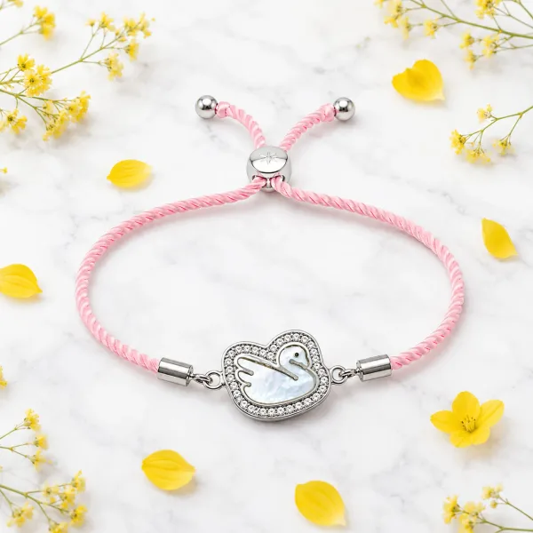 Swan Elegance Silver Rakhi