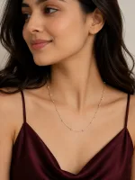 Silver Beaded Dainty Chain