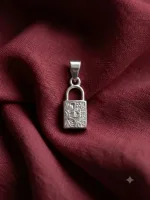 Vintage Engraved Padlock Pendant