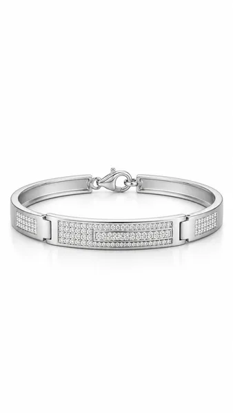Pavé Luxe Geometric Sterling Silver Bracelet