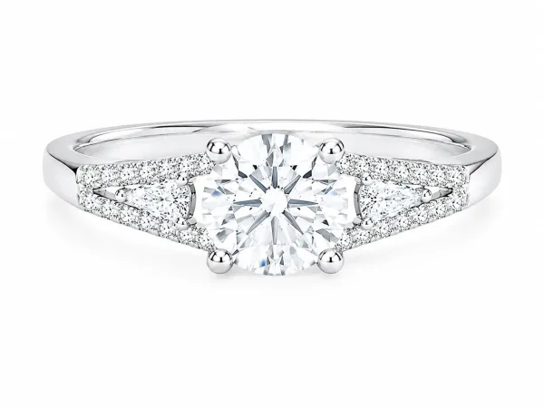 Luxury Round Stone Silver Ring