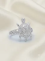 Silver Mosaic Turtle Ring