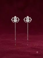 (Alternative: Regal Solitaire Crown Dangle Pull-Through Earrings