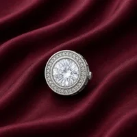 Silver Classic Crystal Button
