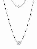 Radiant Round Solitaire 925 Sterling Silver Mangalsutra