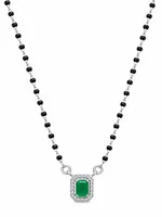 Emerald Solitaire 925 Sterling Silver Mangalsutra