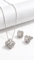 Silver Floral Crystal Necklace
