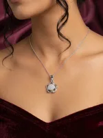 Silver Flower Pave Pendant